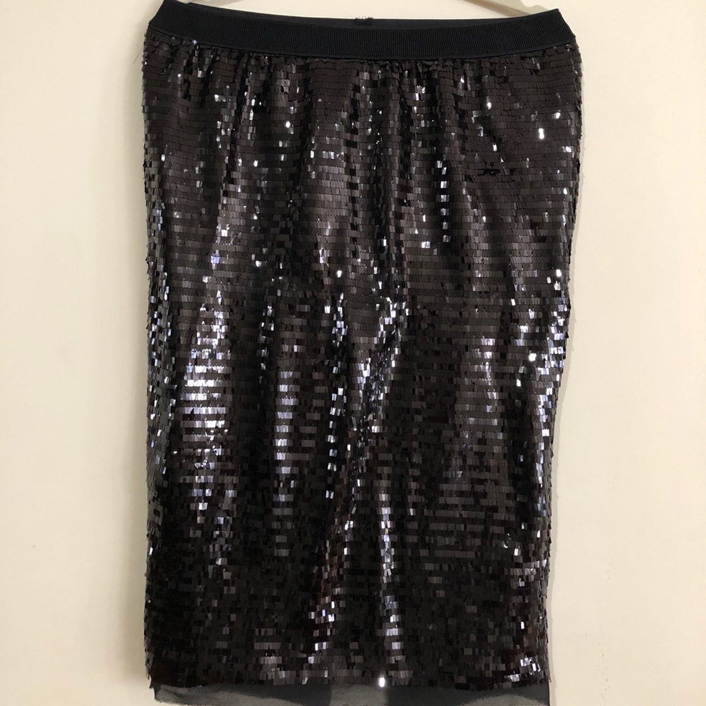Black sequin pencil skirt